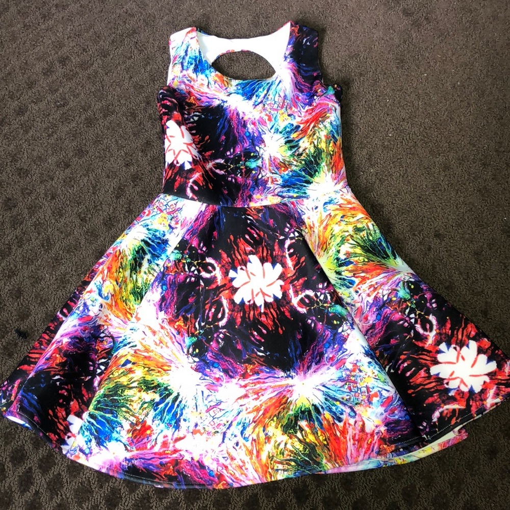 By Debra floral splatter design color dress girls size small